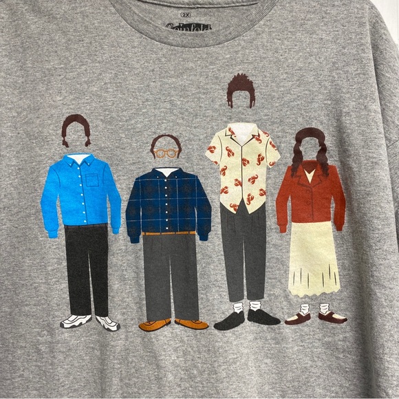 Seinfeld Cast Silhouette t shirt 2X Elaine George Kramer and Jerry Hair - Picture 3 of 9